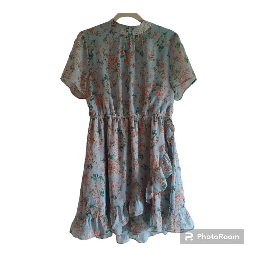 Dee Elly Acappella Mock Neck Ruffle Dress